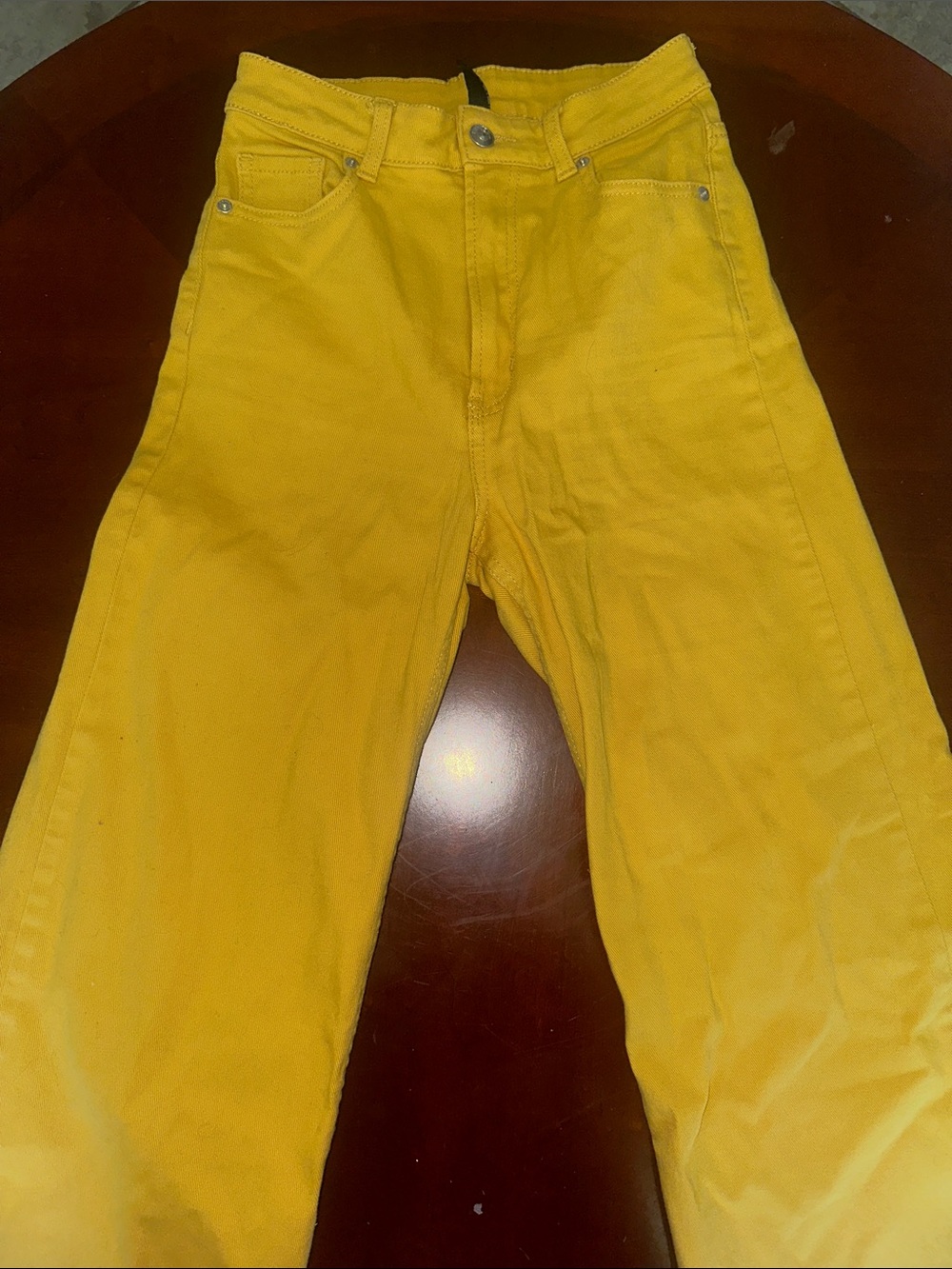 H&M Mustard Yellow Wide Leg Jeans